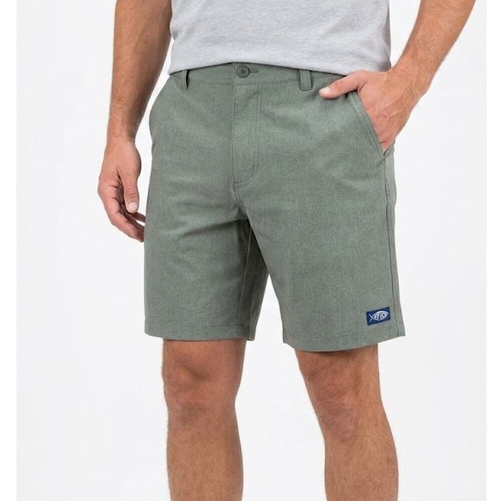 Aftco Cloudburst Hybrid Fishing Shorts Mens 42 Green Heather Outdoor Tech
